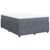 Stella Homewares Box Spring Bed with Mattress Dark Grey Queen Velvet