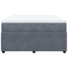 Stella Homewares Box Spring Bed with Mattress Dark Grey Queen Velvet