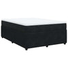 Stella Homewares Box Spring Bed with Mattress Black Queen Velvet