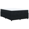 Stella Homewares Box Spring Bed with Mattress Black Queen Velvet