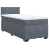 Stella Homewares Box Spring Bed with Mattress Dark Grey King Single Fabric