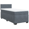 Stella Homewares Box Spring Bed with Mattress Dark Grey King Single Fabric
