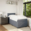 Stella Homewares Box Spring Bed with Mattress Dark Grey King Single Fabric