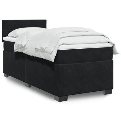 Stella Homewares Box Spring Bed with Mattress Black King Single Fabric