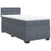 Stella Homewares Box Spring Bed with Mattress Dark Grey King Single Fabric