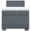 Stella Homewares Box Spring Bed with Mattress Dark Grey King Single Fabric