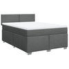 Stella Homewares Box Spring Bed with Mattress Dark Grey Double Fabric