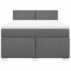Stella Homewares Box Spring Bed with Mattress Dark Grey Double Fabric