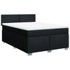 Stella Homewares Box Spring Bed with Mattress Black Double Fabric