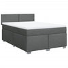 Stella Homewares Box Spring Bed with Mattress Dark Grey Queen Fabric