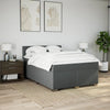 Stella Homewares Box Spring Bed with Mattress Dark Grey Queen Fabric