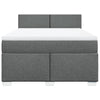 Stella Homewares Box Spring Bed with Mattress Dark Grey Queen Fabric