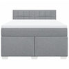 Stella Homewares Box Spring Bed with Mattress Dark Grey Queen Fabric