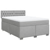 Stella Homewares Box Spring Bed with Mattress Dark Grey Queen Fabric