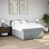 Stella Homewares Box Spring Bed with Mattress Dark Grey Queen Fabric
