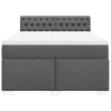 Stella Homewares Box Spring Bed with Mattress Black Queen Fabric