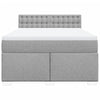 Stella Homewares Box Spring Bed with Mattress Dark Grey Queen Fabric