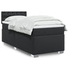 Stella Homewares Box Spring Bed with Mattress Black King Single Faux Leather