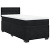 Stella Homewares Box Spring Bed with Mattress Black King Single Velvet