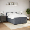 Stella Homewares Box Spring Bed with Mattress Dark Grey Double Velvet