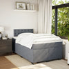 Stella Homewares Box Spring Bed with Mattress Dark Grey Double Velvet