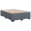 Stella Homewares Box Spring Bed with Mattress Dark Grey Double Velvet