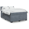 Stella Homewares Box Spring Bed with Mattress Dark Grey Double Velvet