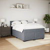 Stella Homewares Box Spring Bed with Mattress Dark Grey Queen Velvet
