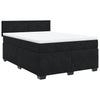 Stella Homewares Box Spring Bed with Mattress Black Queen Velvet