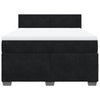 Stella Homewares Box Spring Bed with Mattress Black Queen Velvet