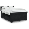Stella Homewares Box Spring Bed with Mattress Black Queen Velvet