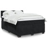 Stella Homewares Box Spring Bed with Mattress Black Queen Velvet