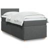 Stella Homewares Box Spring Bed with Mattress Dark Grey King Single Fabric