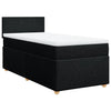 Stella Homewares Box Spring Bed with Mattress Black King Single Fabric