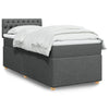 Stella Homewares Box Spring Bed with Mattress Dark Grey King Single Fabric