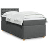 Stella Homewares Box Spring Bed with Mattress Dark Grey King Single Fabric