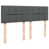 Stella Homewares Box Spring Bed with Mattress Dark Grey Double Fabric
