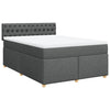Stella Homewares Box Spring Bed with Mattress Dark Grey Double Fabric