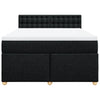 Stella Homewares Box Spring Bed with Mattress Black Double Fabric