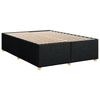 Stella Homewares Box Spring Bed with Mattress Black Double Fabric