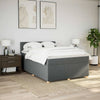 Stella Homewares Box Spring Bed with Mattress Dark Grey Queen Fabric