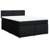 Stella Homewares Box Spring Bed with Mattress Black Queen Fabric