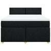 Stella Homewares Box Spring Bed with Mattress Black Queen Fabric