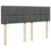 Stella Homewares Box Spring Bed with Mattress Dark Grey Queen Fabric