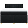 Stella Homewares Box Spring Bed with Mattress Black Queen Fabric