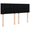 Stella Homewares Box Spring Bed with Mattress Black Queen Fabric