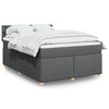 Stella Homewares Box Spring Bed with Mattress Dark Grey Queen Fabric