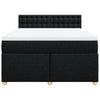 Stella Homewares Box Spring Bed with Mattress Black Queen Fabric
