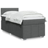 Stella Homewares Box Spring Bed with Mattress Dark Grey King Single Fabric