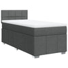 Stella Homewares Box Spring Bed with Mattress Dark Grey King Single Fabric